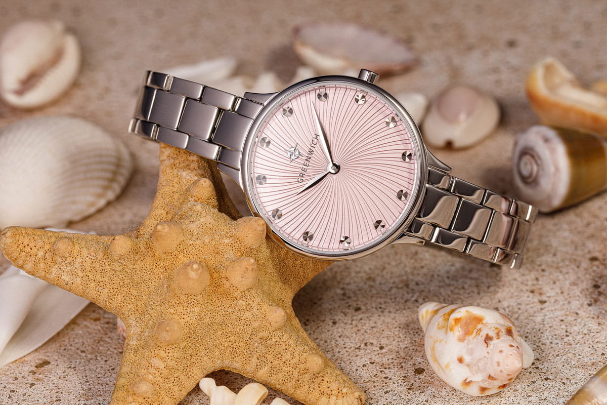 Greenwich Greenwich Wind GW 321.10.34 кварцевые женские часы часы крупный план розовый циферблата